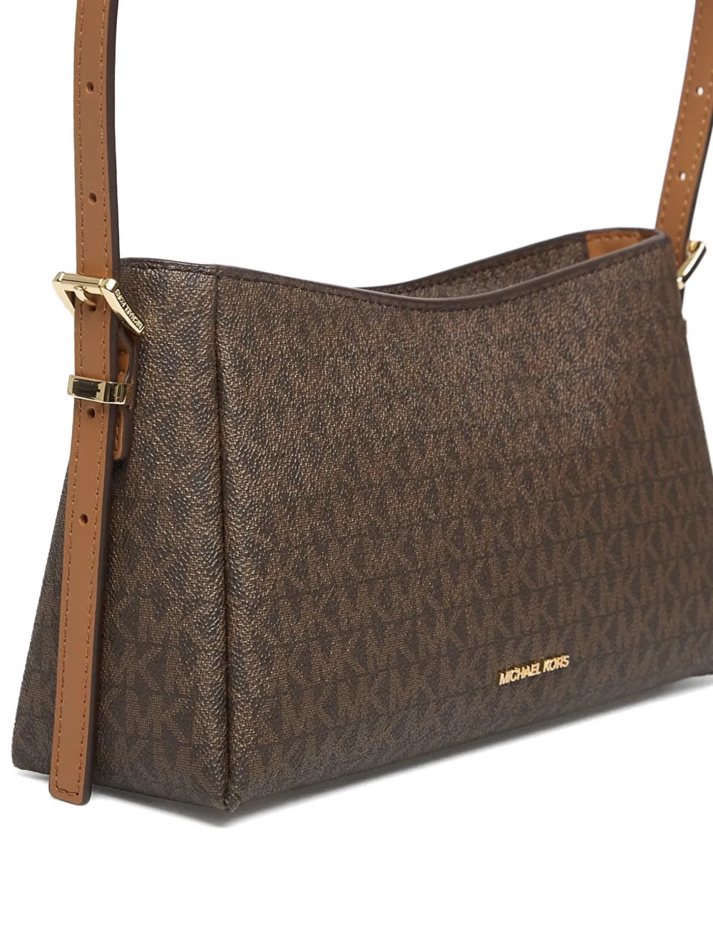 Michael Kors Shopper met logoplakkaat en monogramprint Bruin