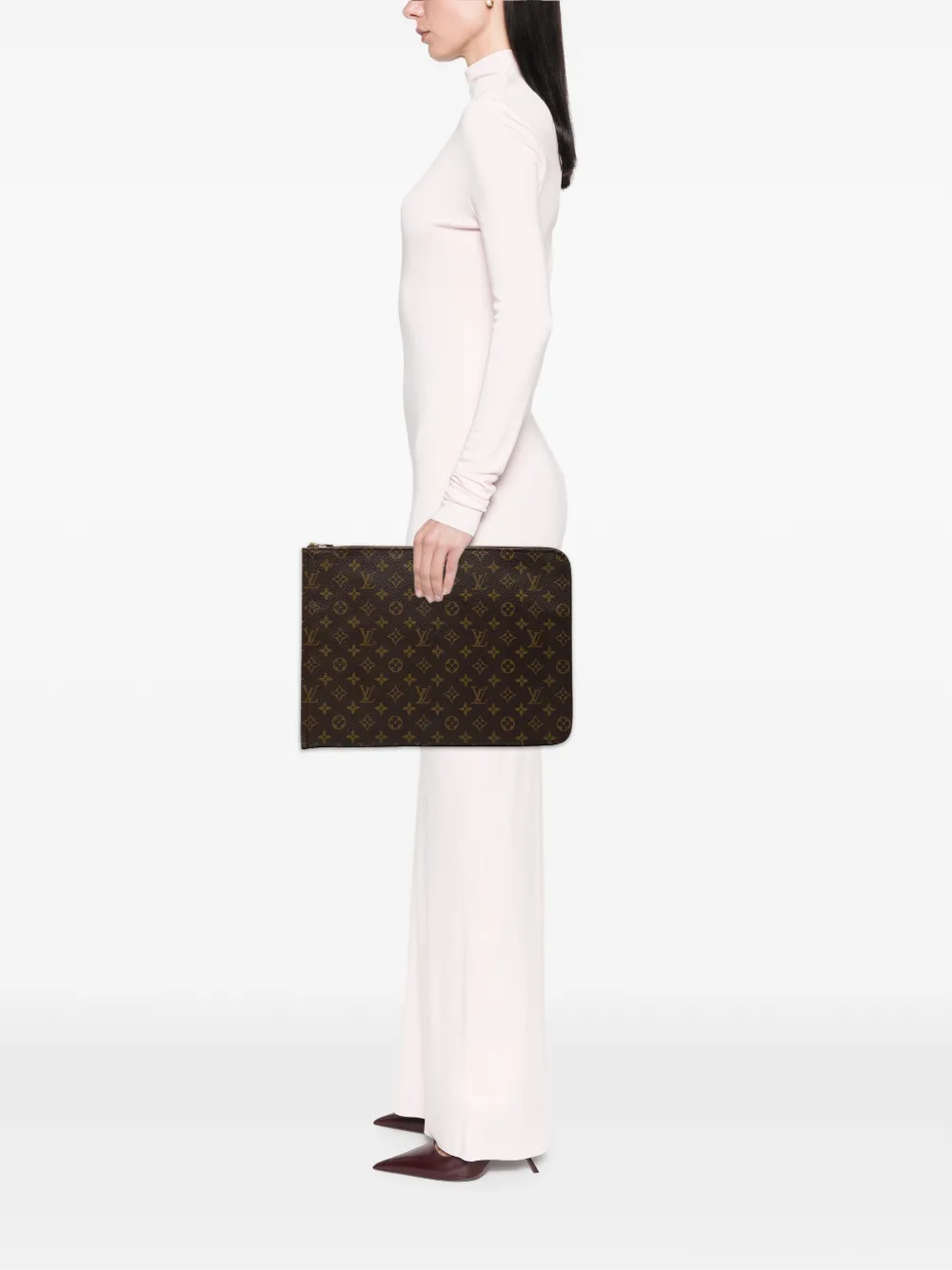  Louis Vuitton Pre-owned Sacoche Poche Documents Portfolio (1986) - Marron 