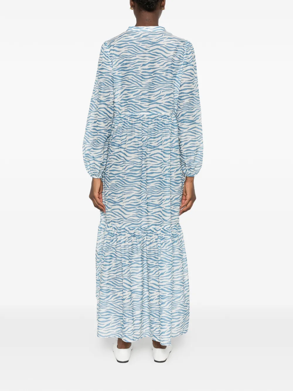 MC2 Saint Barth Sylvia maxi-jurk met zebraprint Blauw