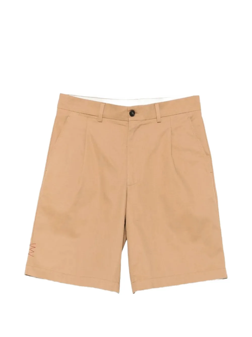 AMARANTO pleated cotton shorts - Neutrals