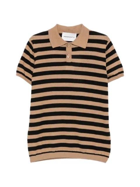 AMARANTO  striped short-sleeve polo shirt
