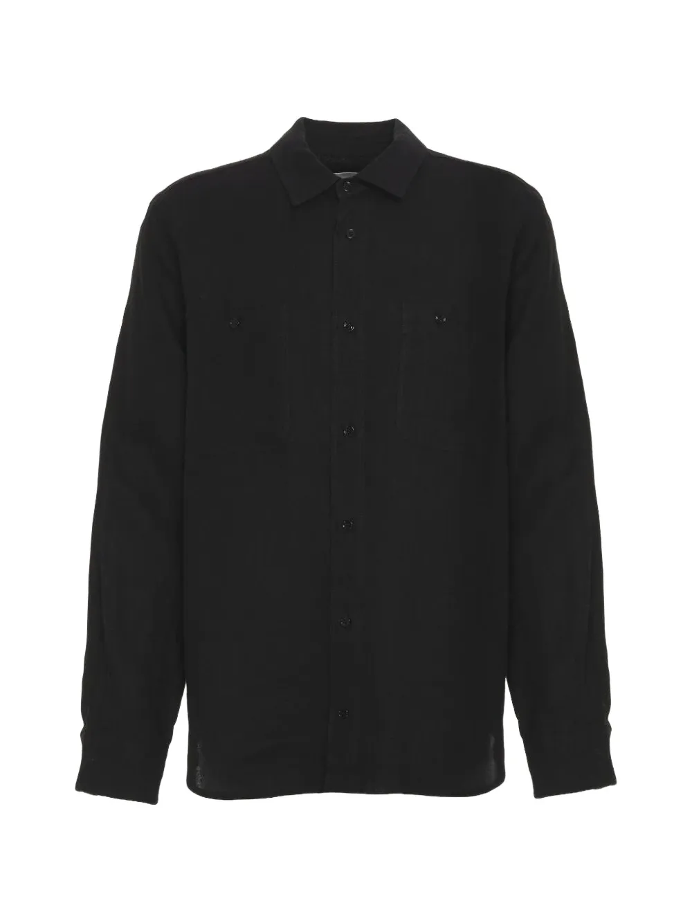 AMARANTO patch-pocket linen shirt - Nero