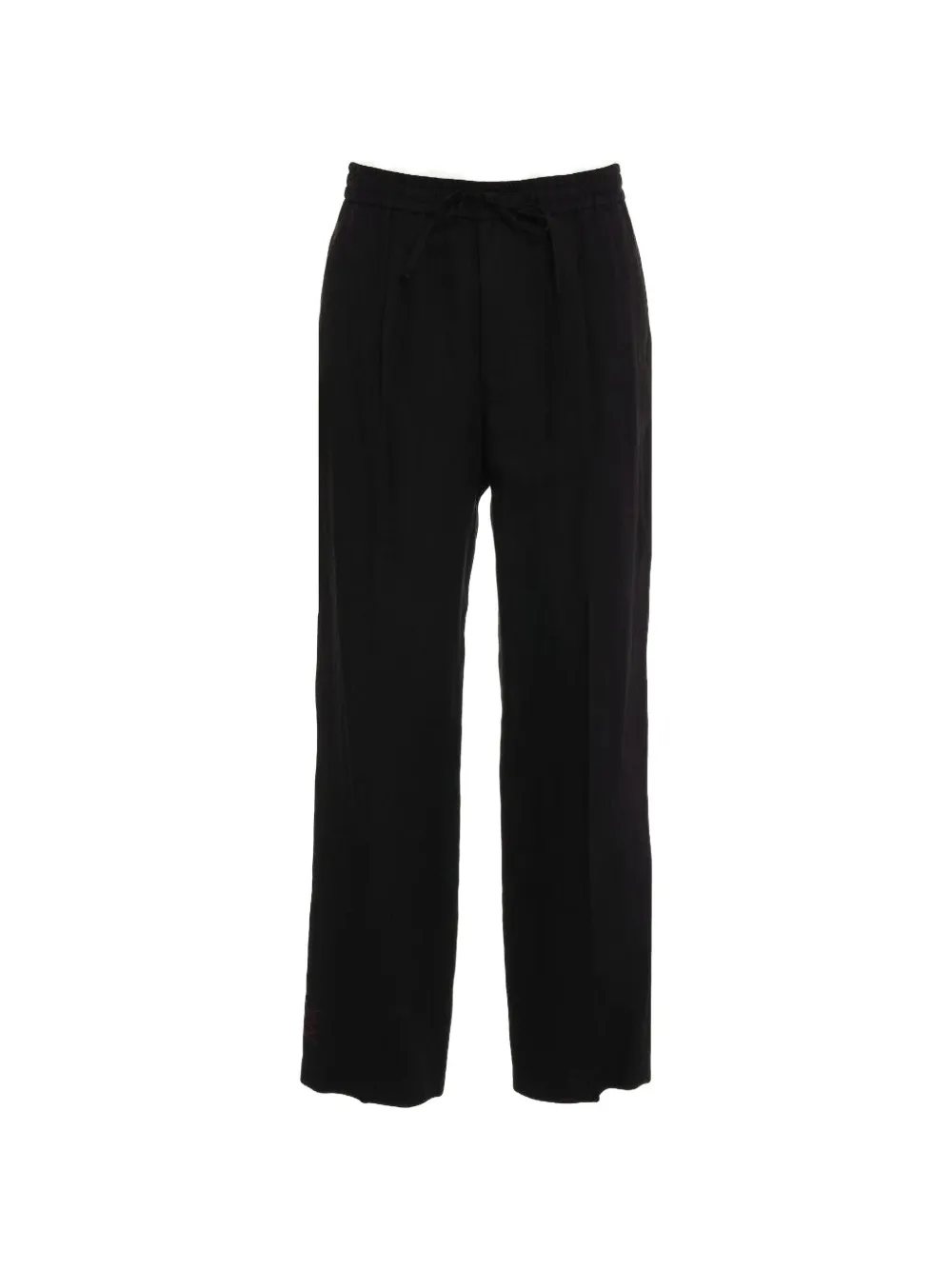 Amaranto Drawstring-waist Pleated Trousers In Black