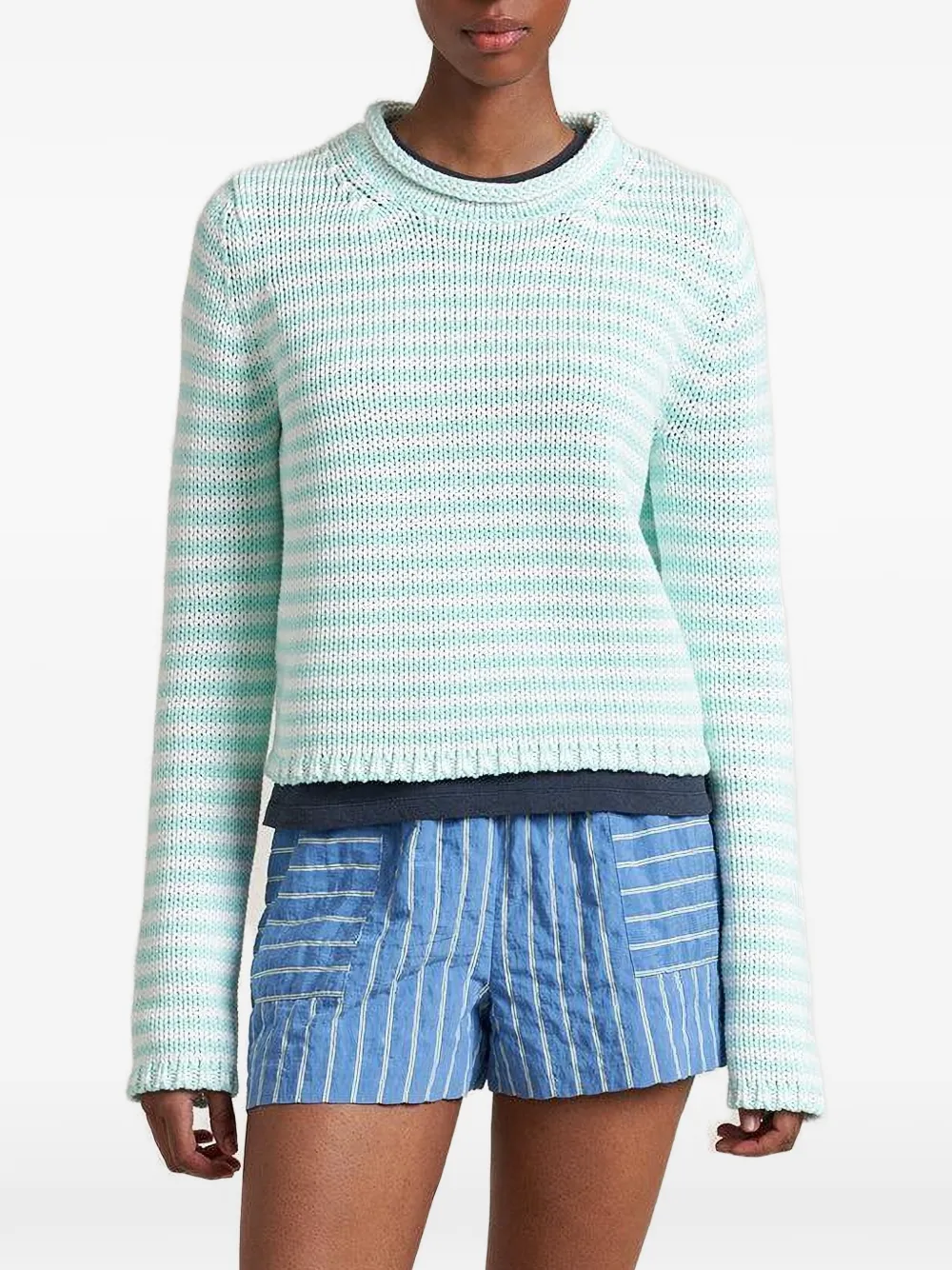 La Ligne Gestreiftes Sweatshirt - Grün