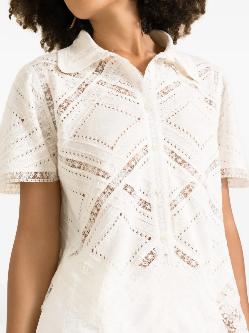 Ermanno Scervino Shirt met kanten afwerking Wit