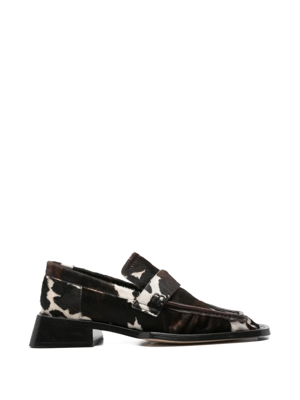 Miista Airi calf-hair square-toe loafers - Marrone