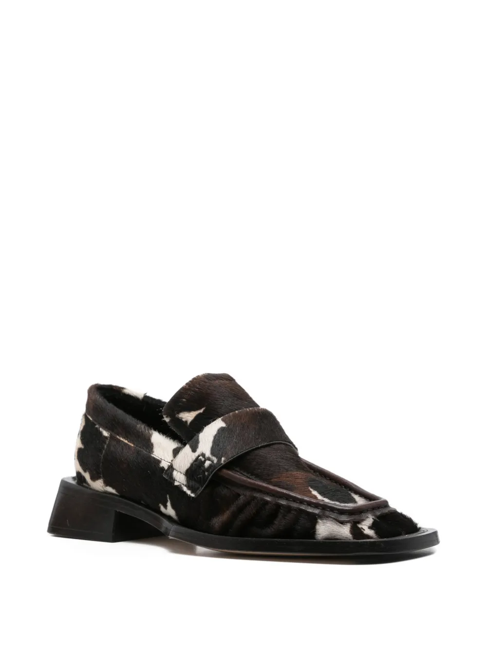 Miista Airi calf-hair square-toe loafers Bruin