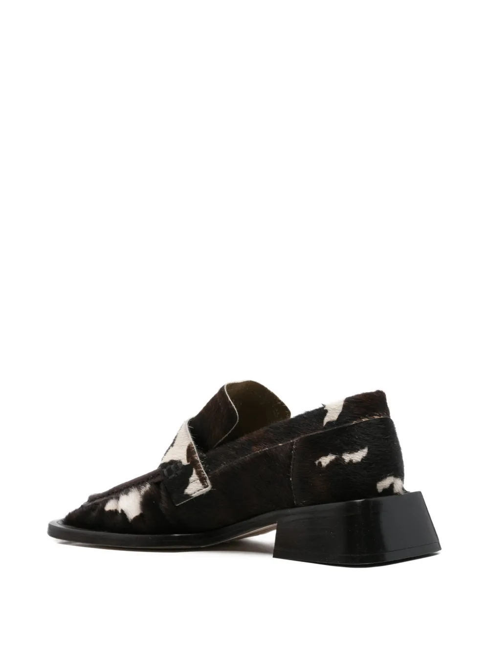 Miista Airi calf-hair square-toe loafers Bruin