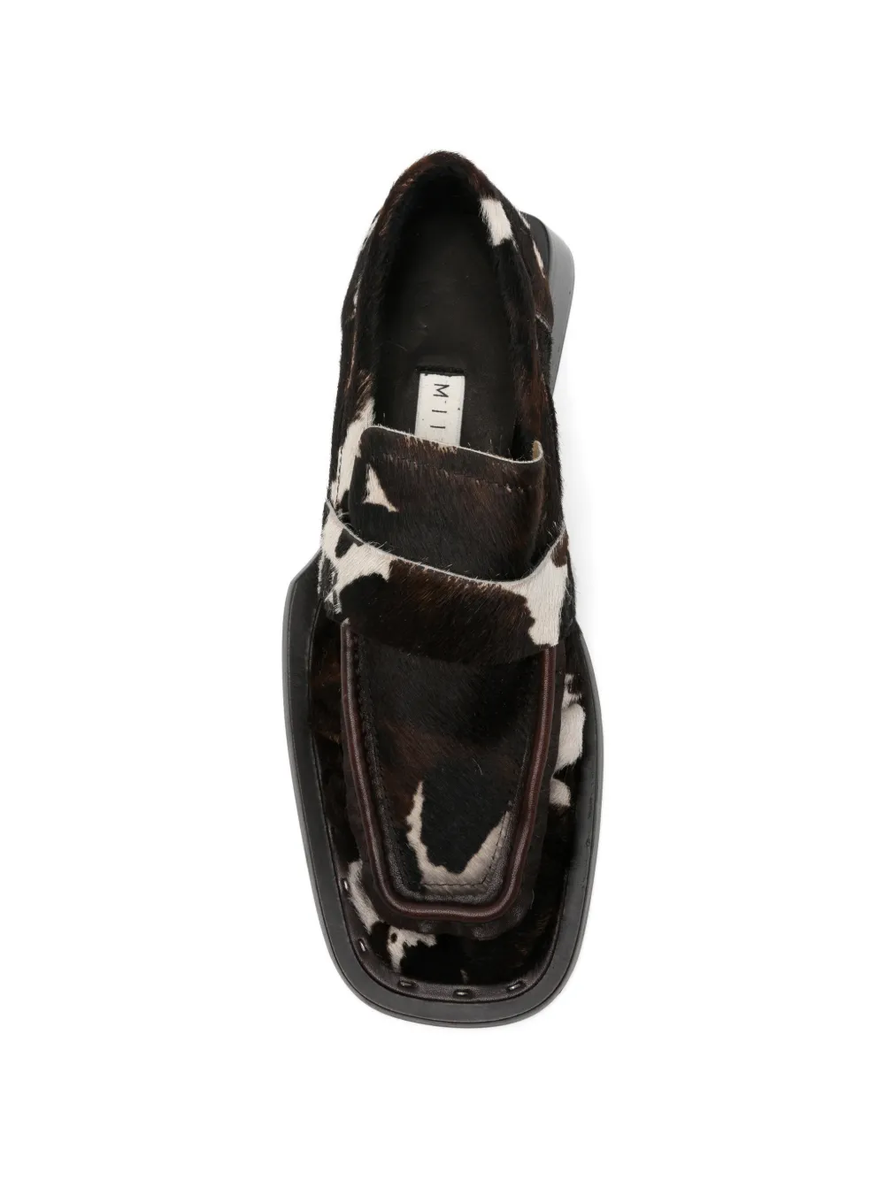 Miista Airi calf-hair square-toe loafers Bruin
