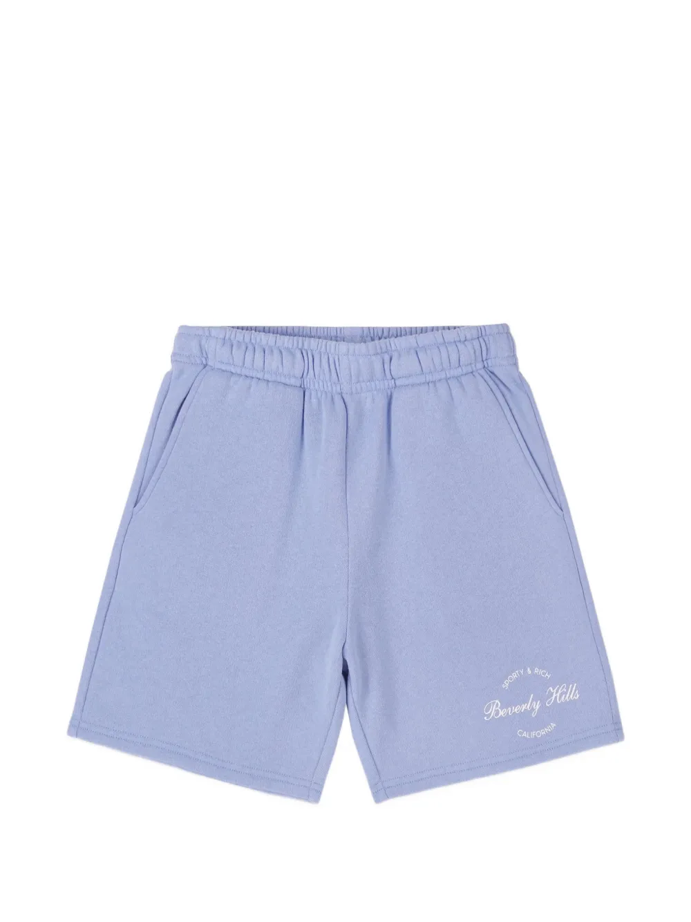 SPORTY & RICH KIDS logo-print elasticated-waist shorts - Viola