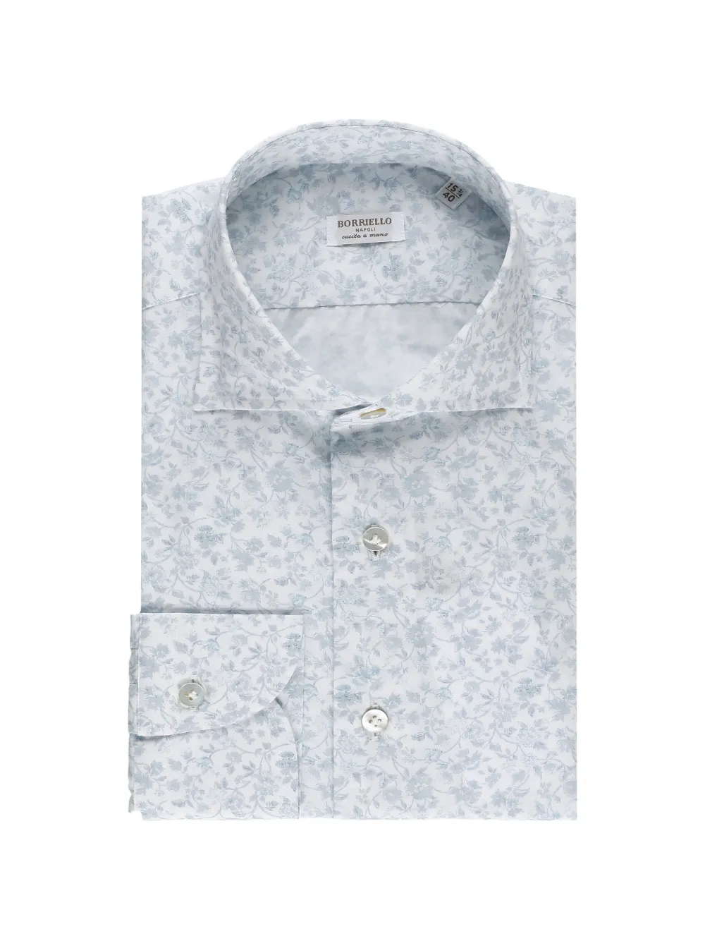 BORRIELLO NAPOLI floral-print long-sleeve shirt - Blu