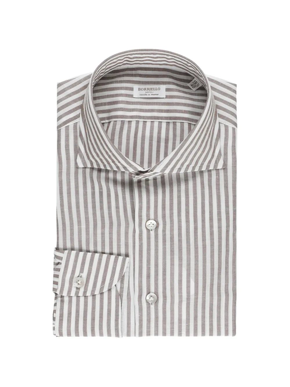 BORRIELLO NAPOLI striped shirt - Marrone