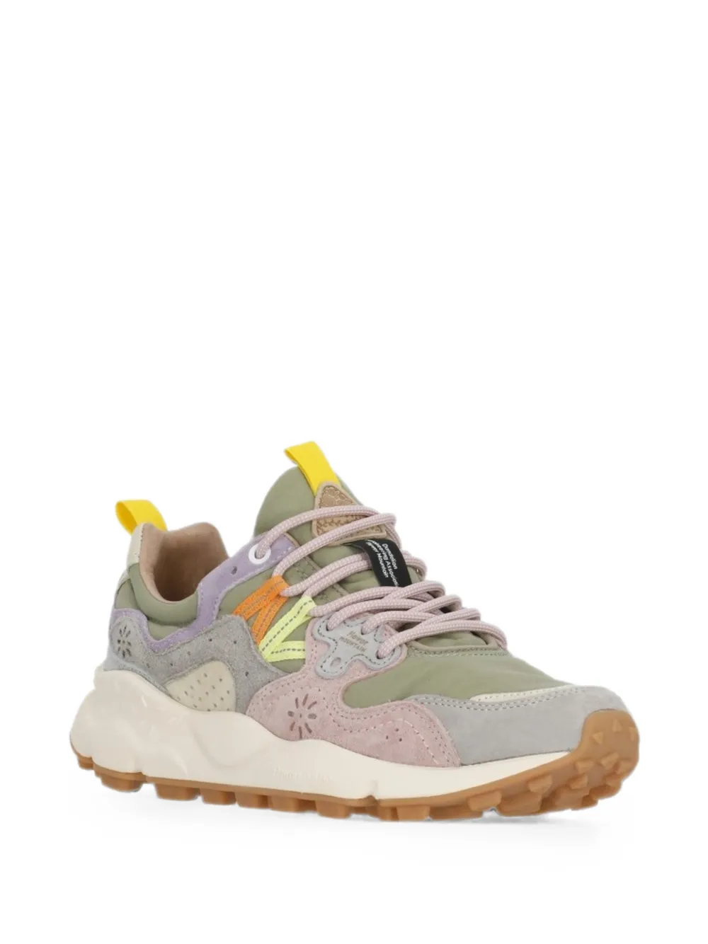 FLOWER MOUNTAIN Yamano 3 suede-panelled sneakers Groen