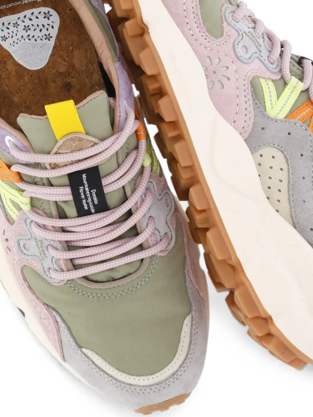 FLOWER MOUNTAIN Yamano 3 suede-panelled sneakers Groen