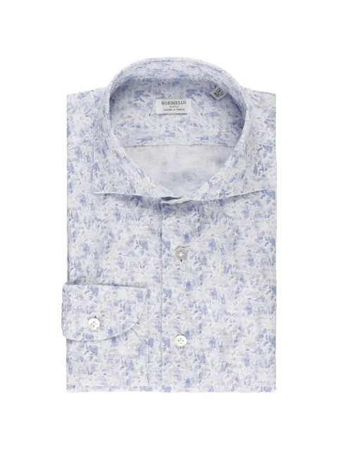 BORRIELLO NAPOLI camisa con estampado floral y cuello italiano