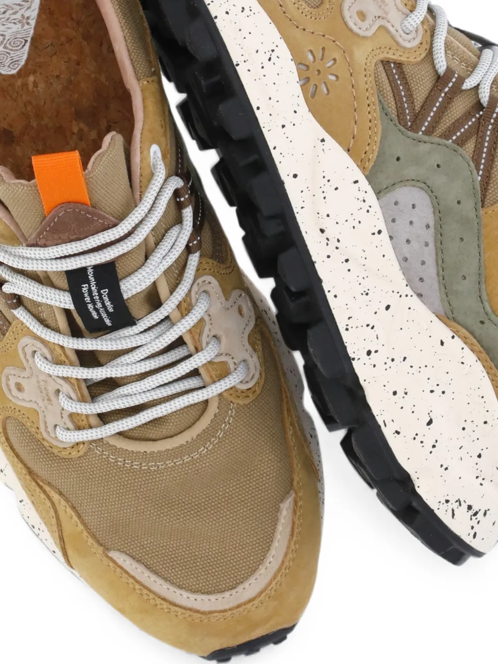 FLOWER MOUNTAIN Yamano 3 panelled sneakers Beige