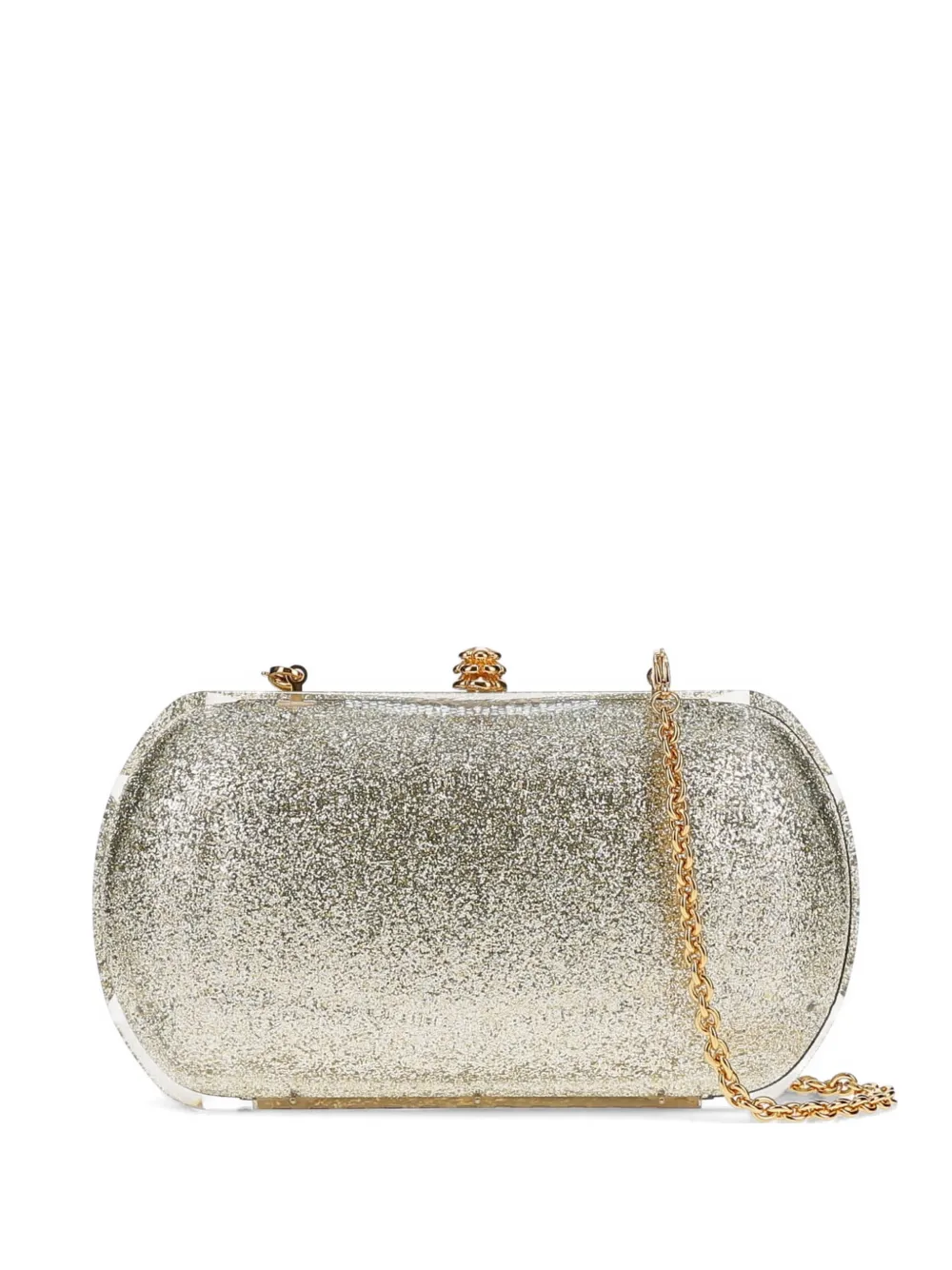Tyler Ellis Giulia glitter-effect clutch bag - Argento