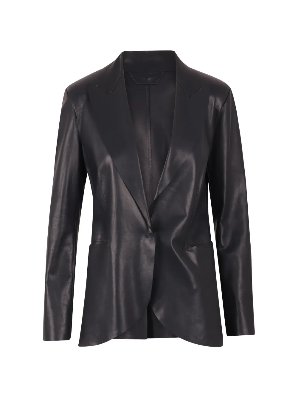Salvatore Santoro notched-lapels leather jacket - Schwarz