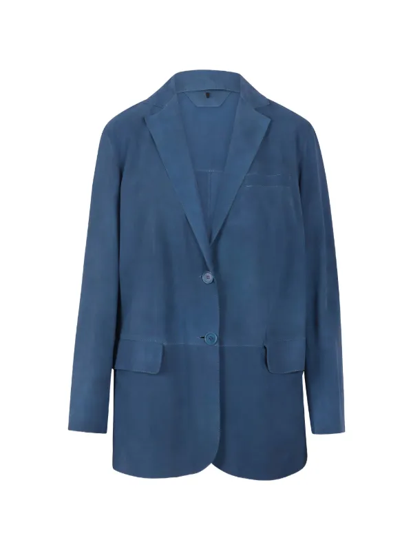 Salvatore Santoro button-up Leather Jacket | Blue | FARFETCH