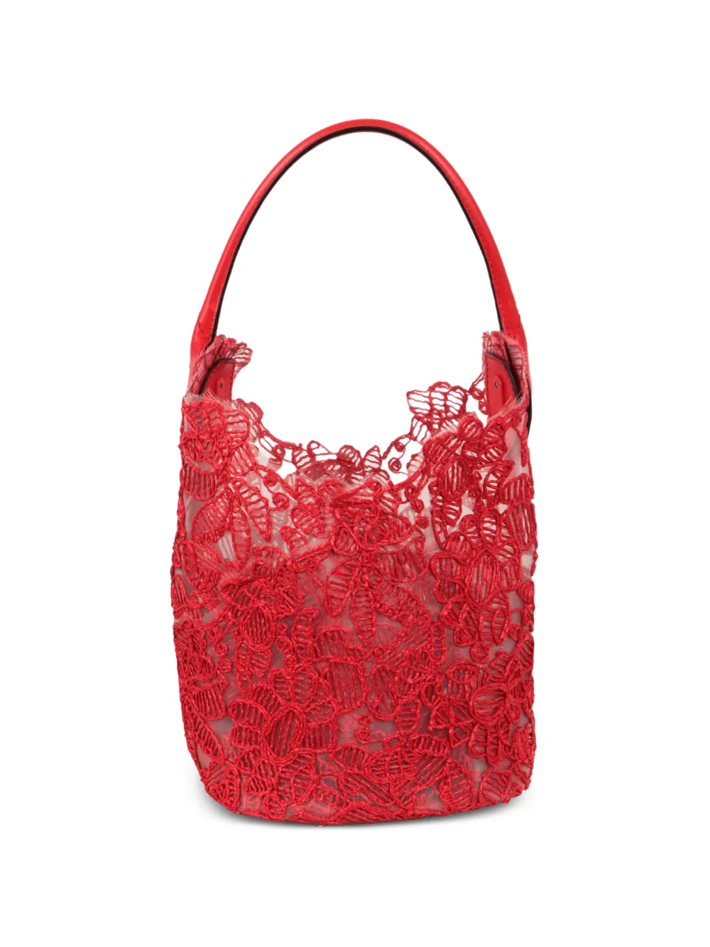 Ermanno Scervino floral-lace bucket bag - Rosso
