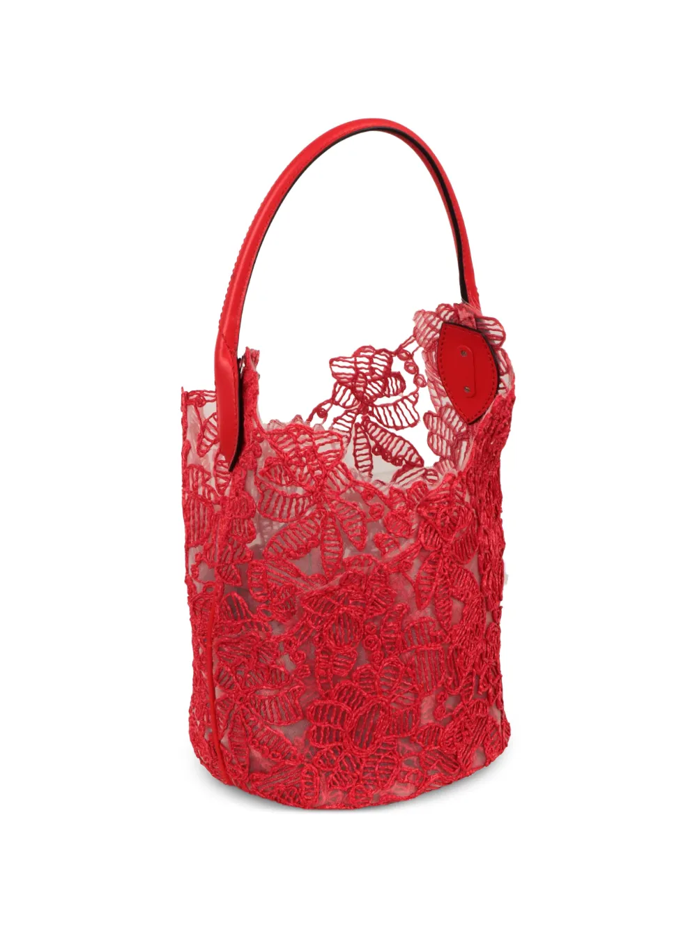 Ermanno Scervino floral-lace Bucket Bag | Red | FARFETCH OM