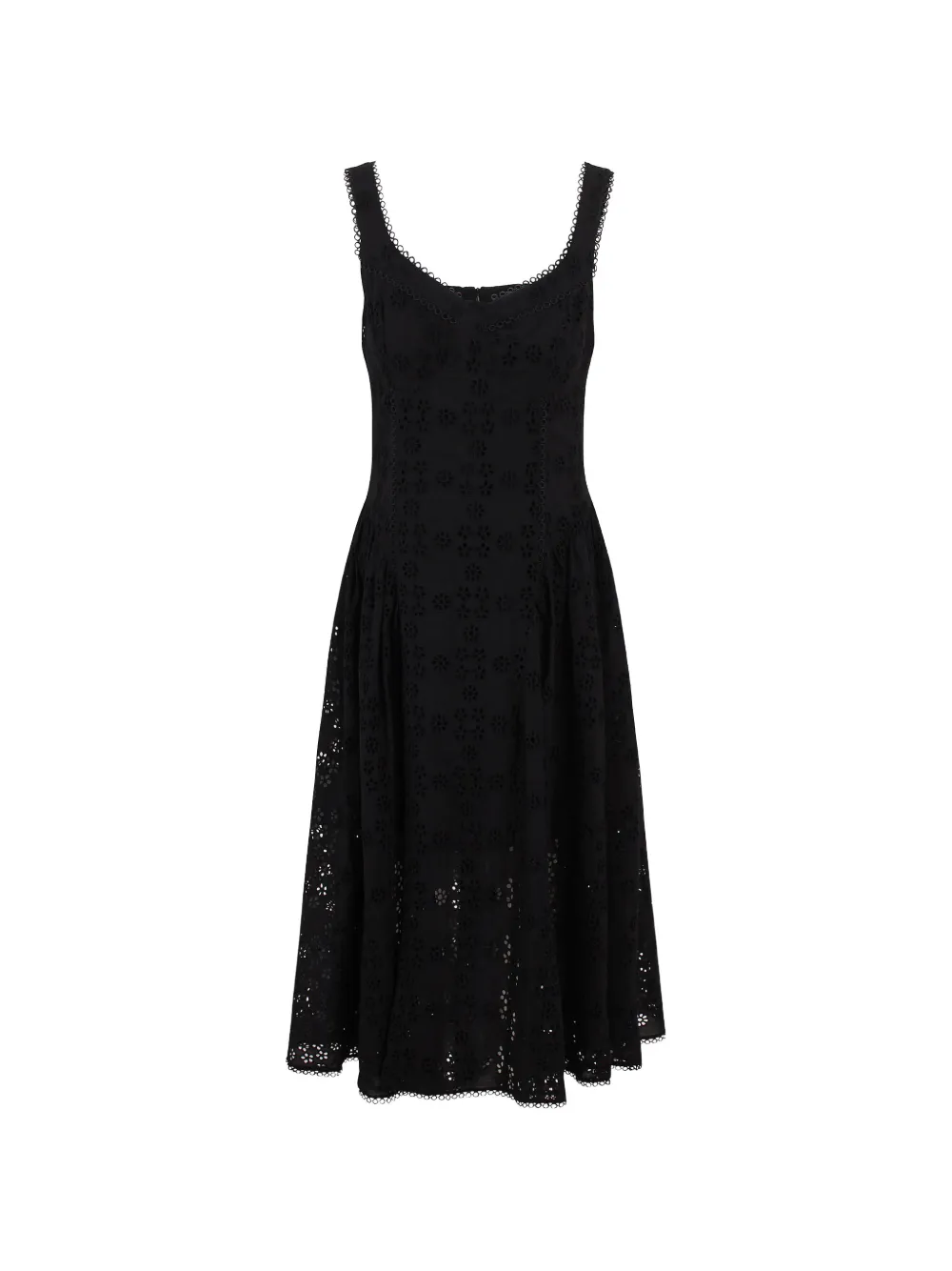 Jovonna Nerida broderie-anglaise scalloped-edge midi dress - Nero