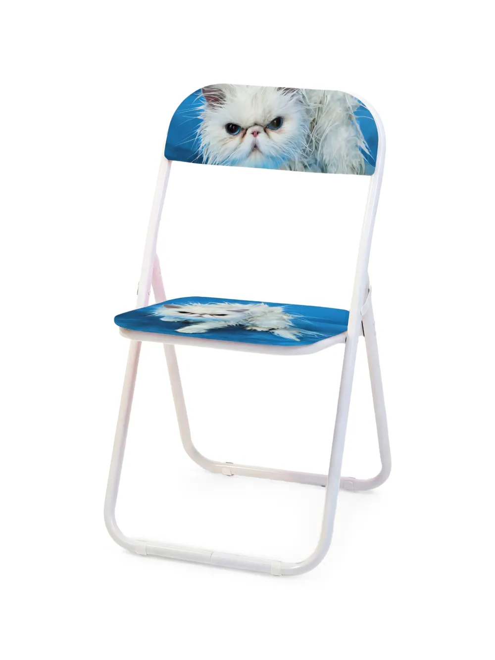 Seletti Toiletpaper Home Angry Cat folding chair - Bianco