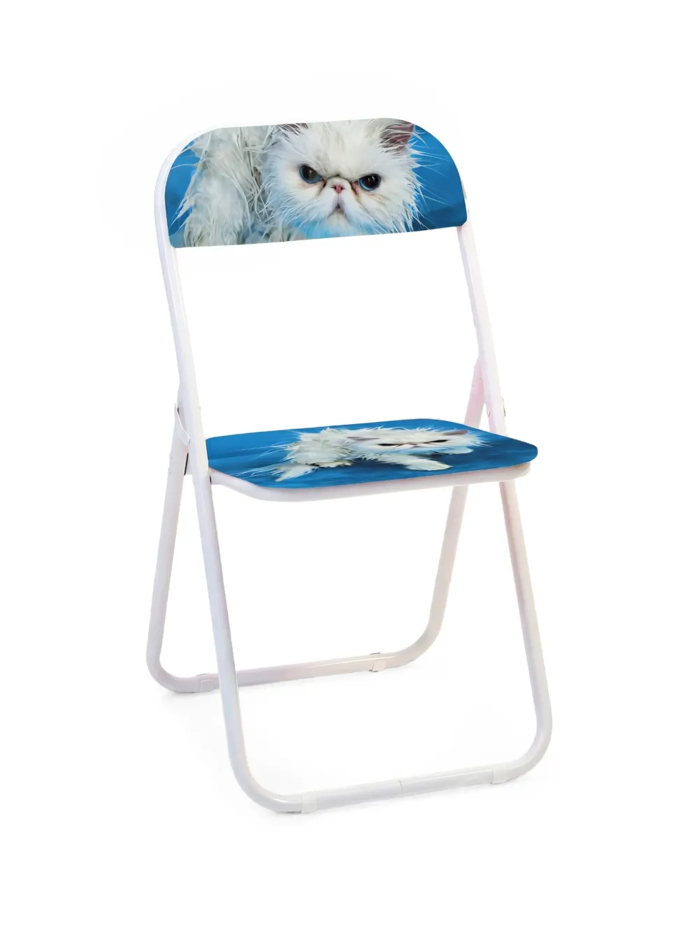  Seletti Silla Plegable Toiletpaper Home Angry Cat - Blanco 