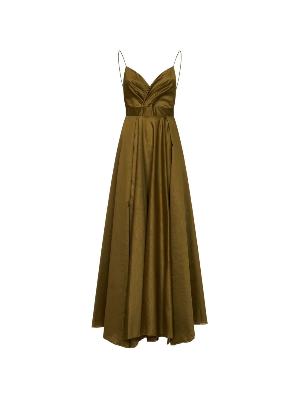Blanca Vita wrap-front gathered maxi dress - Verde