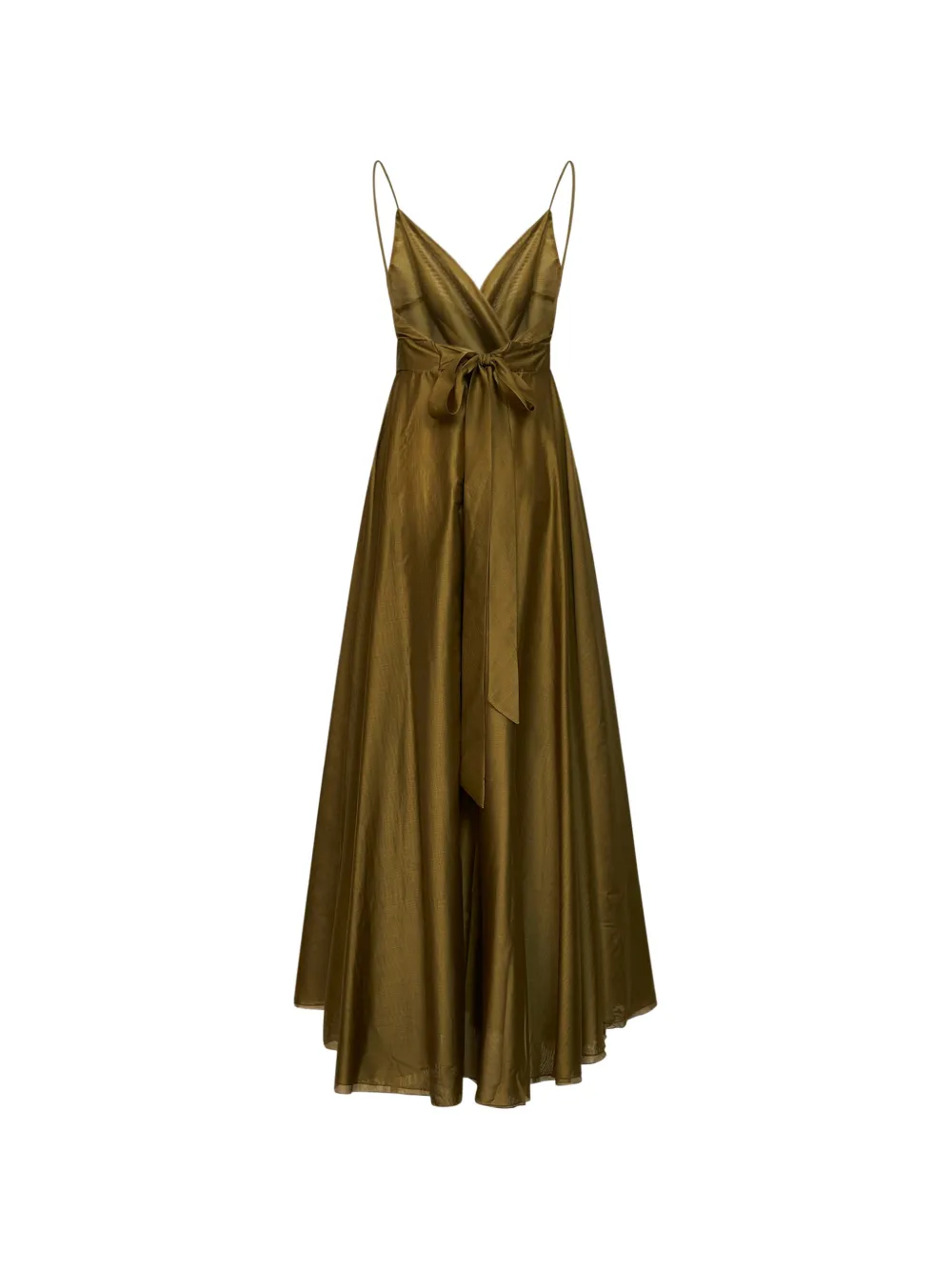 Blanca Vita Gesmockte maxi-dress met gewikkelde voorkant Groen