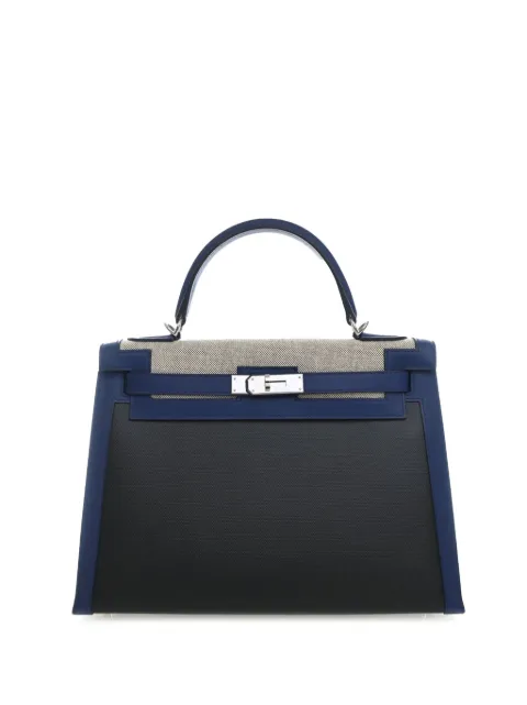 Hermès Pre-Owned 2019 Tricolor Swift and Toile H Berline Kelly II Sellier 32 satchel