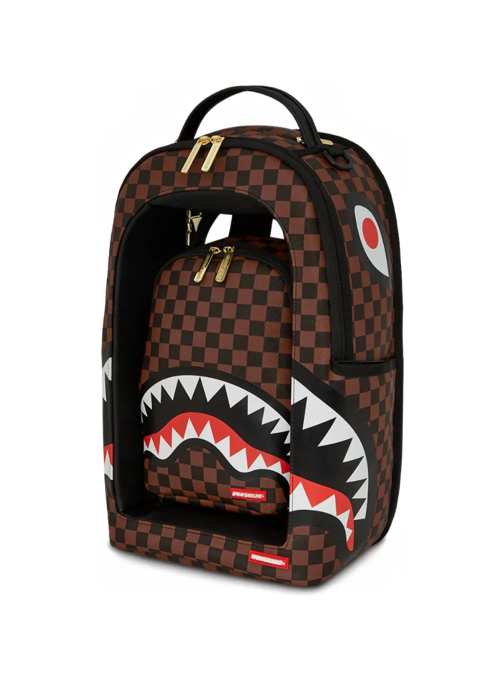 sprayground kid Geruite Shark rugzak Bruin