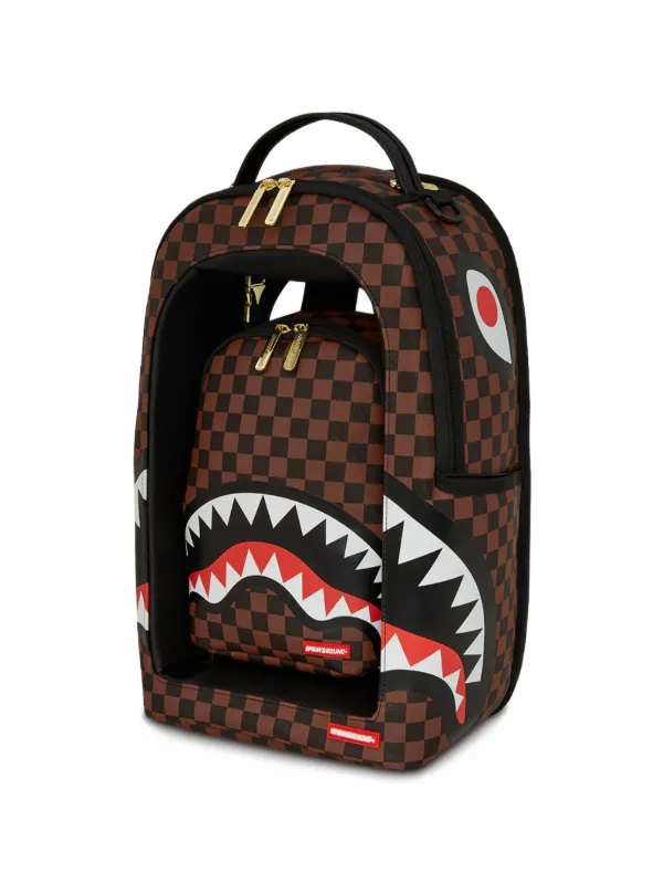 Sprayground Kid check-print Shark Backpack | Brown | FARFETCH ZA
