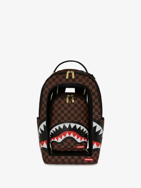 sprayground kid check-print Shark backpack