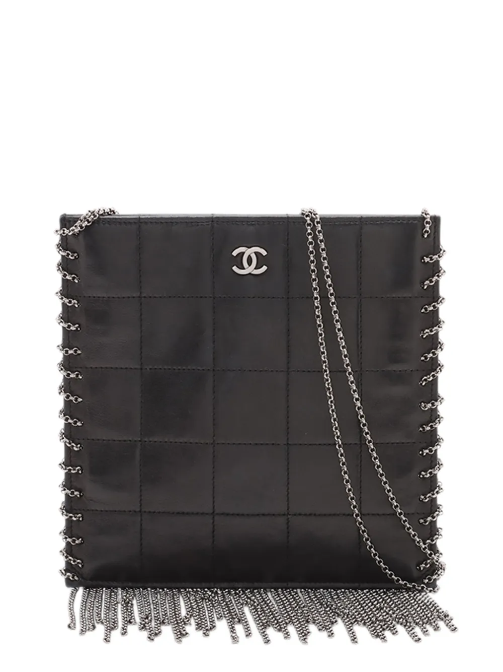 CHANEL Pre-Owned 2002-2003 CC Choco Bar Lambskin Chain Fringe crossbody bag - Nero