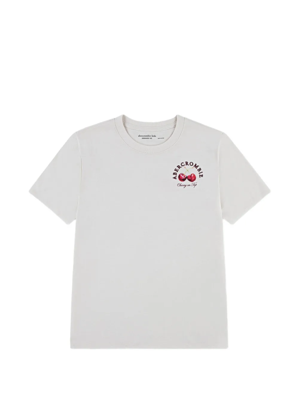 ABERCROMBIE FITCH KIDS cherry-print embroidered T-shirt - Bianco