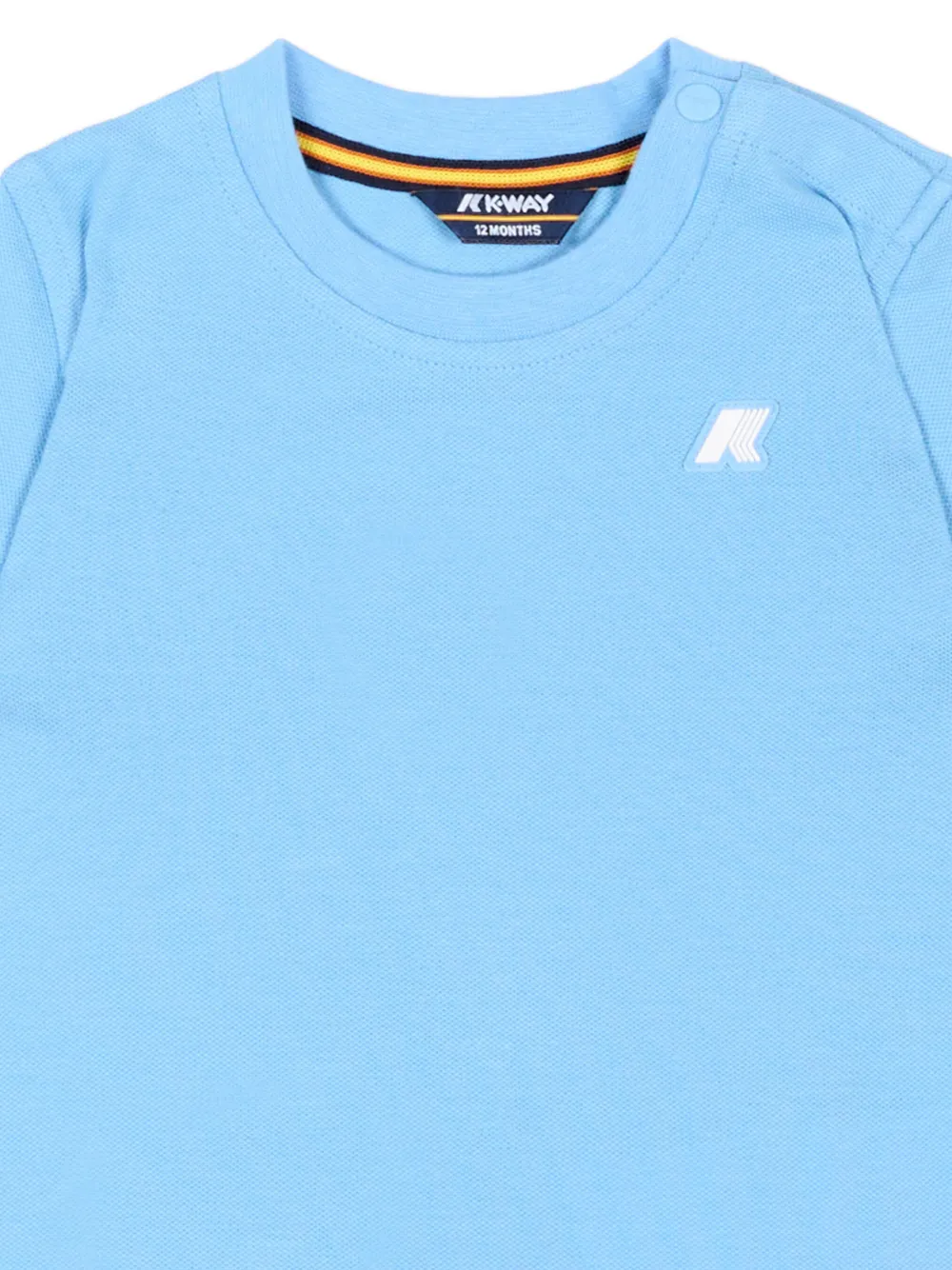 K Way Kids T-shirt met logopatch en gestreepte afwerking Blauw