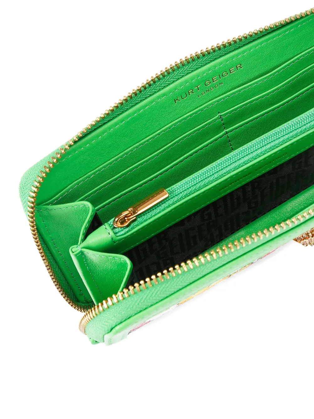 Kurt Geiger London Shoreditch portemonnee met bloemenprint Groen
