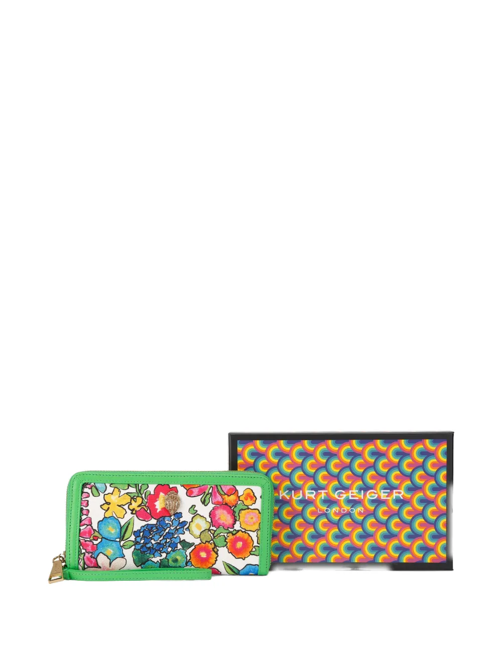 Kurt Geiger London Shoreditch portemonnee met bloemenprint Groen