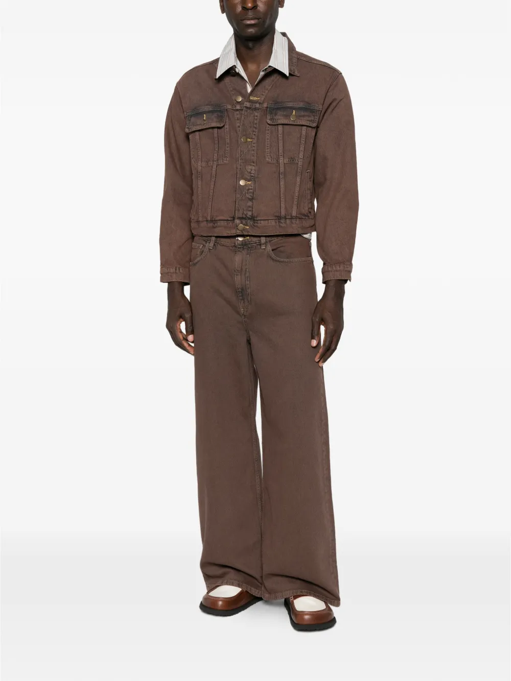 Sanderlak Denim jack Bruin