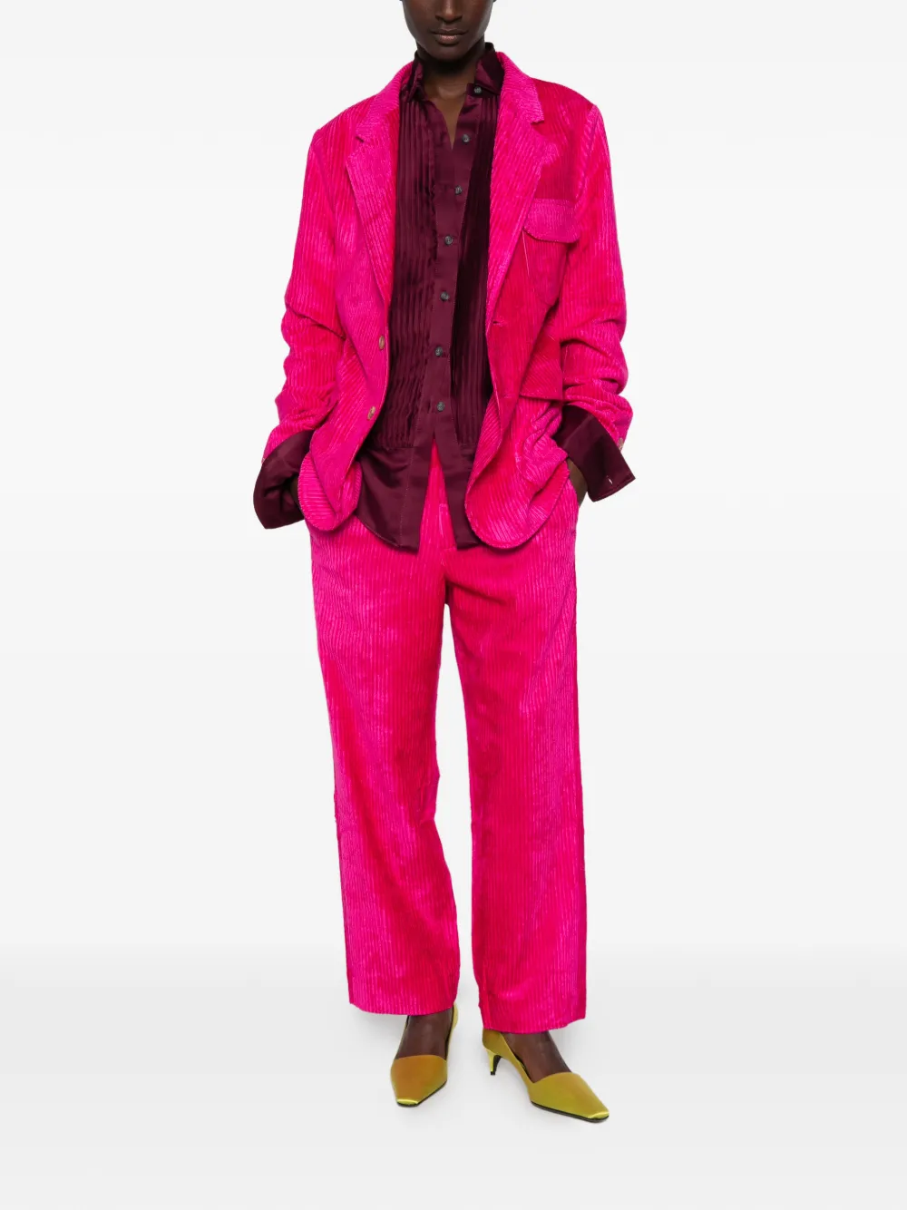 Sanderlak Ribfluwelen broek Roze