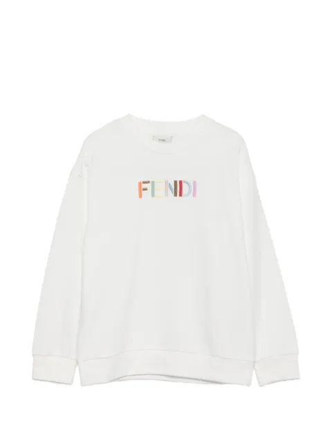 Fendi Kids sudadera con logo bordado