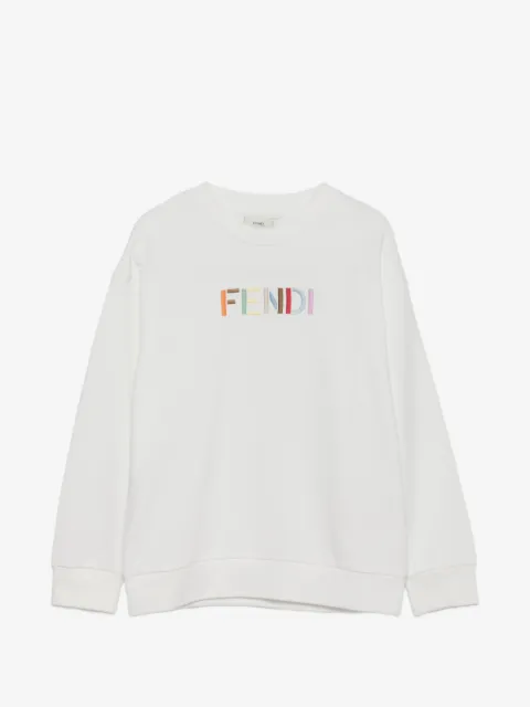 Fendi Kids sudadera con logo bordado