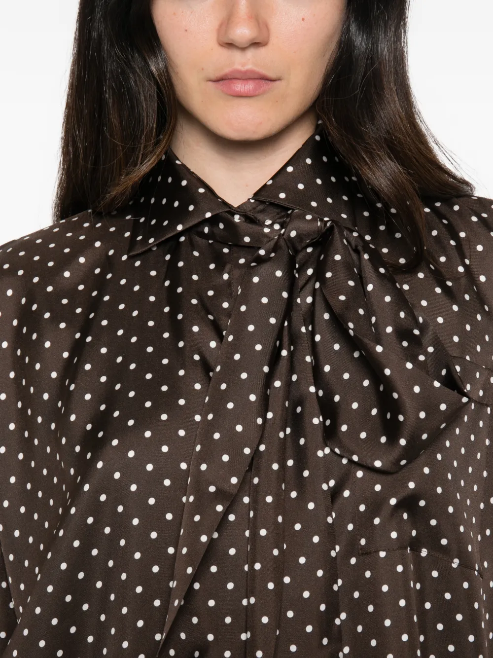 Françoise Blouse met stippen Bruin