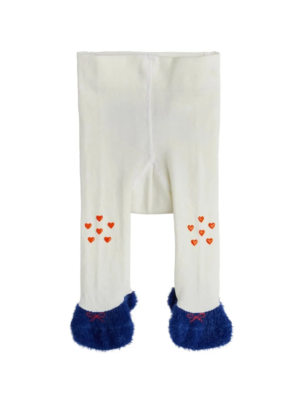 Mini Rodini grafische prints panty met geborduurd hart Wit