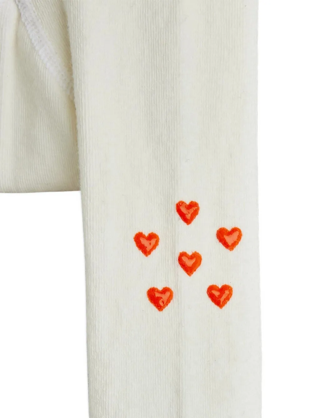 Mini Rodini grafische prints panty met geborduurd hart Wit