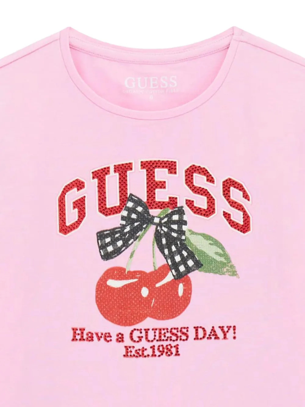 guess kids T-shirt met kersenprint Roze