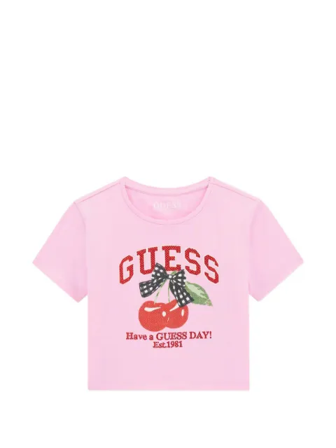 guess kids cherry-print T-shirt