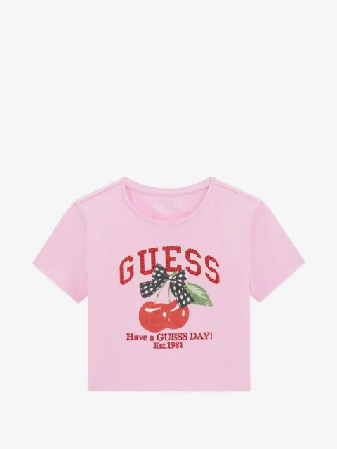 guess kids cherry-print T-shirt