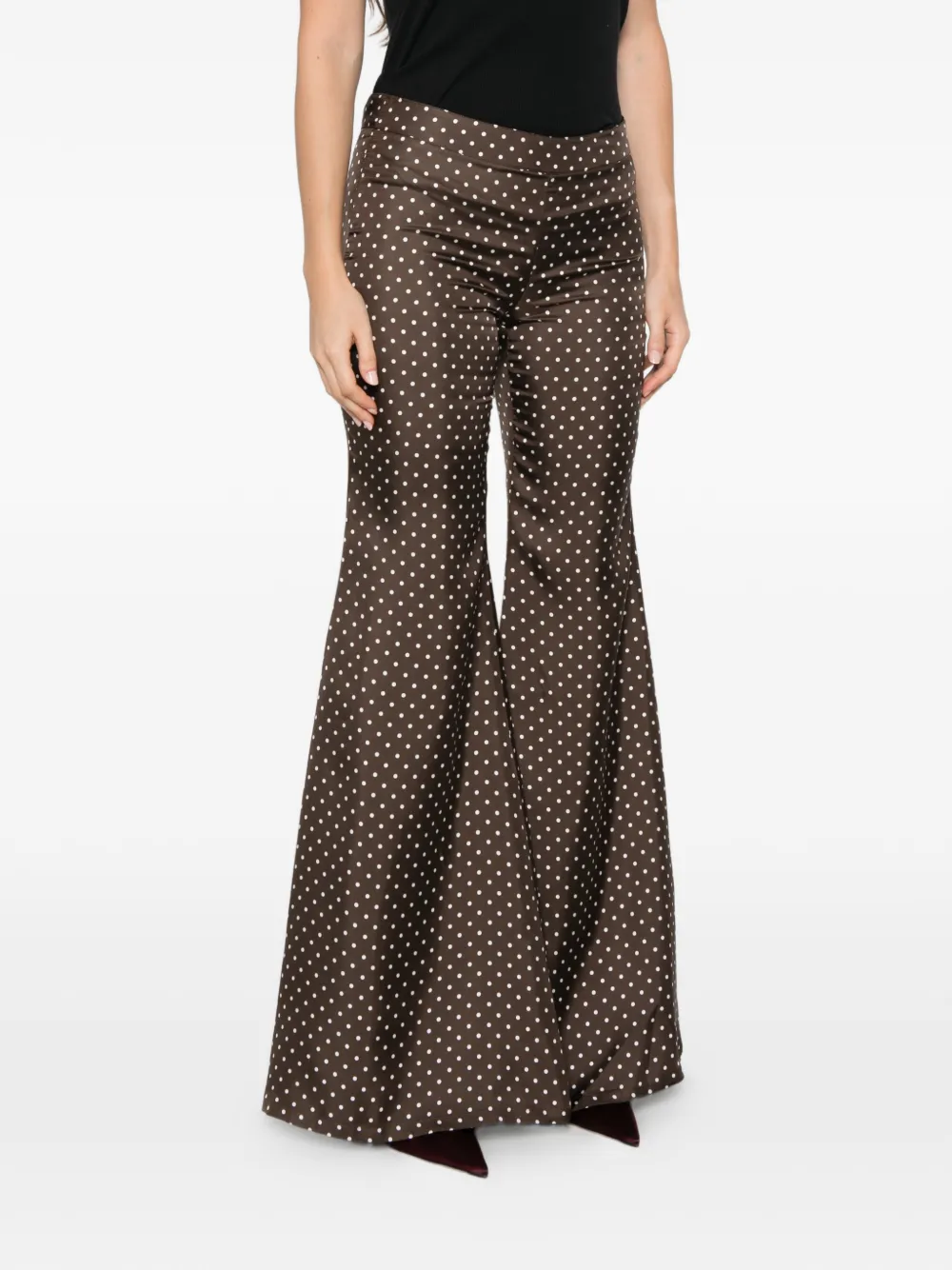 Françoise Zaoua flared broek Bruin